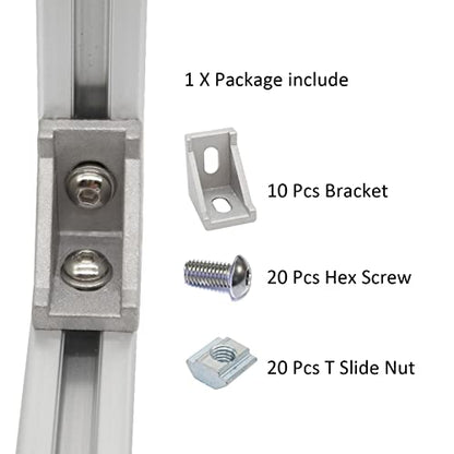 10 Set 1010 Aluminum Extrusion Hardware Accessories Corner Brackets - style: 10 sets brackets with m6