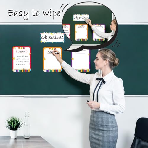 Classroom Learning Objectives Board, 9pcs Magnetic Schedule Display - style: Portrait Whiteboard