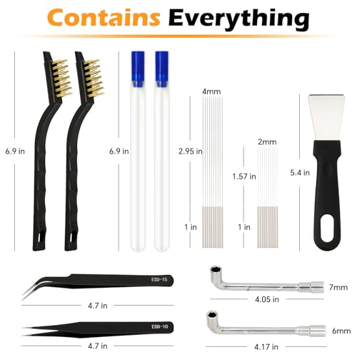 DOLLAR BOSS 29 Pcs 3D Printer Nozzle Cleaning Kit, 3D Printer Accessories - size: 29 Pcs Nozzle Cleaning Kit