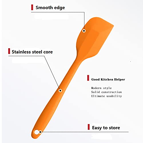 8 Pieces Silicone Spatulas,8.5 inch Non-stick Spatulas with Stainless Steel Core,Heat Resistant-500℉, One Piece Design,Food Grade Silicone, Dishwasher Safe, for Mixing,Cooking,Baking (8.5 inch) - size: 8.5 INCHES