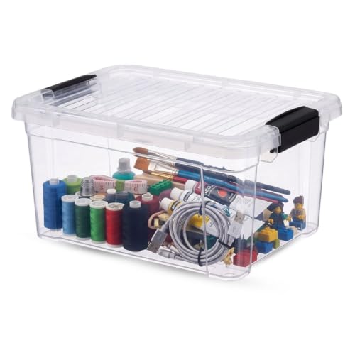 Superio 6.6 Quart Clear Plastic Storage Boxes with Lids, Stackable Organizer Containers, BPA-Free Storage Bins for Home, Office, School & Dorm, 1 Pack - size: 12" x 8.25" x 5.75"