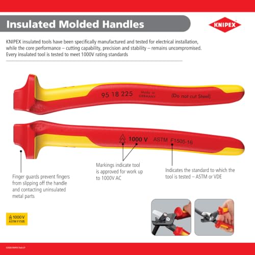 Knipex 7408250SBA 10-Inch High Leverage Diagonal Cutters - 1000 Volt - size: 10 inches
