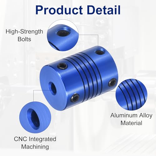 Flexible Shaft Coupling(3mm|6mm): 4 Pcs Blue Aluminum Alloy - color: Blue, size: 3mm x 6mm (19mm OD, 25mm L)