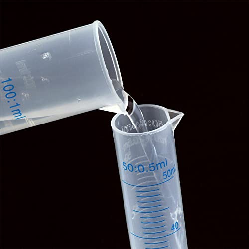 250ml Plastic Graduated Cylinker, Measuring Cylinder Graduated Cylinders Lab Supplies Laboratory Tools (Pack of 2) - size: 250 ml (Pack of 2)