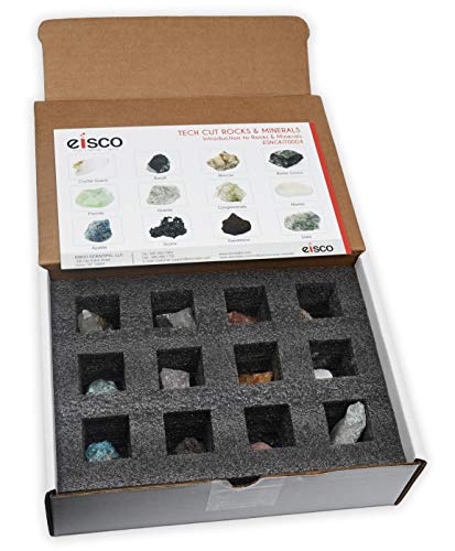 Eisco Rock & Mineral Science Kit, ID Tests, Image Card, 1" Rocks, 12 Piece - size: 1 inch