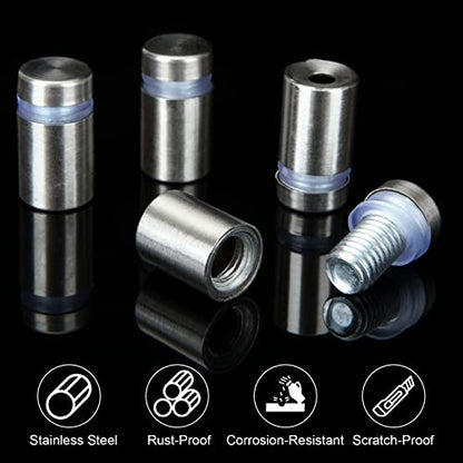 50PCS 1/2 x 3/4 Inch Stainless Steel Standoff Screws, Metal Standoff Pin Wall Sign Mounting Hardware for Hanging Picture Frame Advertising Fixing Nail