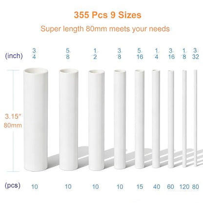 Heat Shrink Tubing Kit 355pcs Shrink Wrap Tube Waterproof Connector - size: 355pcs White