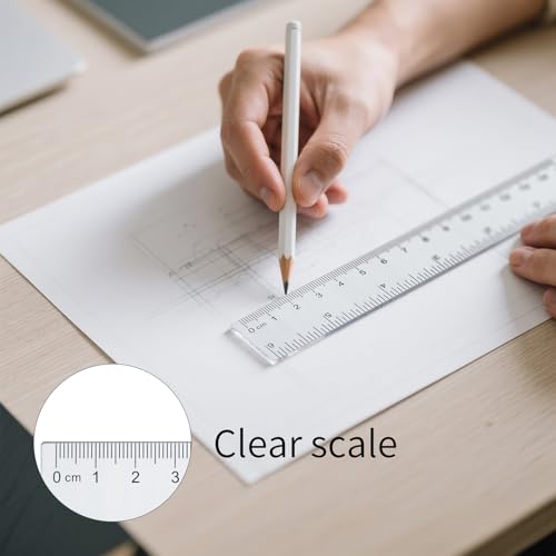 Ruler 12 Inch 8 Inch 6 Inch Rulers,Bulk for Classroom School Supplies for Kids，Clear Ruler，mm Ruler，Ruler Set
