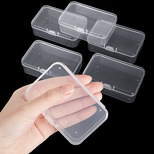SATINIOR 48 Packs Clear Small Plastic Containers Transparent Storage Box with Hinged Lid for Small Items Crafts Jewelry (3.27x2.13x1.02 Inches) - size: 3.27 x 2.13 x 1.02 in