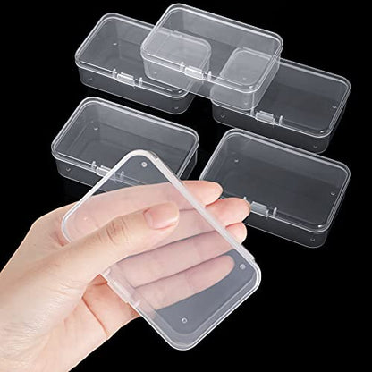 SATINIOR 48 Packs Clear Small Plastic Containers Transparent Storage Box with Hinged Lid for Small Items Crafts Jewelry (3.27x2.13x1.02 Inches) - size: 3.27 x 2.13 x 1.02 in