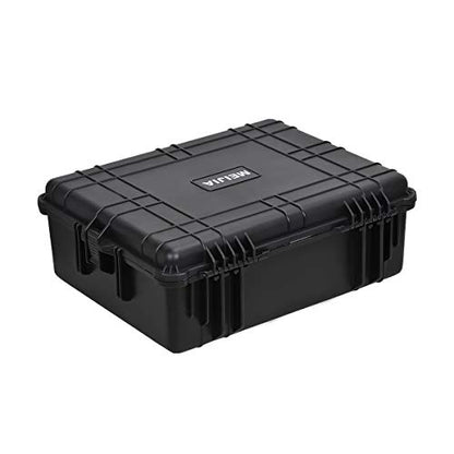 MEIJIA All Weather Waterproof Hard Camera Case,Hard Case with Customizable Fit Foam,Fit Use of Drones,Camera,Equipments,Pistols,Elegant Black (Black, 24.25"X19.43"X8.68") - size: 24.25" x 19.43" x 8.68"