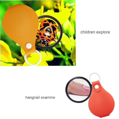 3 Pack 10X Keychain Pocket Magnifying Glass with Rotating Protective Case, Mini Portable Pendant Magnifier for Daily Fine Print Inspection & Outdoor Hobby