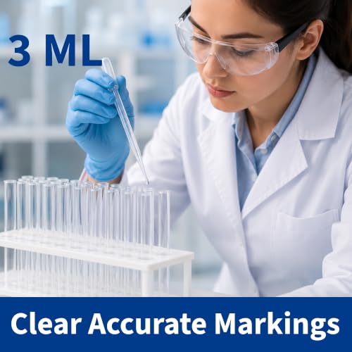 Vakly Sterile Transfer Pipettes 3 mL Individually Wrapped Disposable (25)