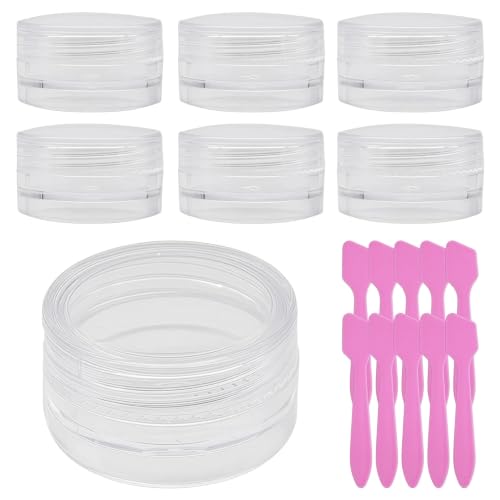 50 Pcs Makeup Sample Containers 3g/5g Sample Containers with Lids Tiny Sample Jars for Skincare Cream Lotion Jewelry Beads DIY Crafts Travel (FZG/3g/Tm) - color: transparent color, size: 3g