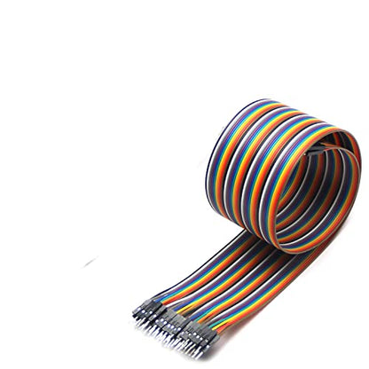 Fielect Dupont Jumper Wires Breadboard Jumper Wires Colorful Ribbon Cables 40pin 50cm Long Male to Male 1Pcs - color: M/M, size: 50cm 1PCS