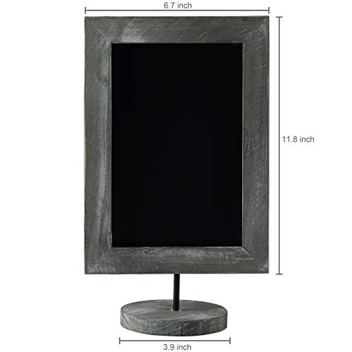 MyGift 11-Inch Vintage Gray Wood Framed Tabletop Chalkboard Signs, Set of 2