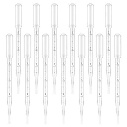 G2PLUS 100PCS 3ml Disposable Plastic Pipettes, Essential Oils Graduated Transfer Pipettes for Science Laboratory, Experiment, Essential Oils, Make up Tool - size: 3ML