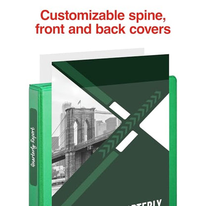 Staples Standard 1-Inch Round Ring View Binder, Green, 175 Sheets - color: Green, size: 1-Inch, style: 1 Pack