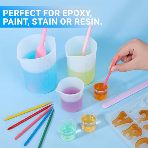 Gartful 30ml Plastic Measuring Cups - 10 Pack, 1oz Precise Mini Mixing Tools for Resin Jewelry, Nail Art, Essential Oils, Glue, Paint, Stain - size: 30ml
