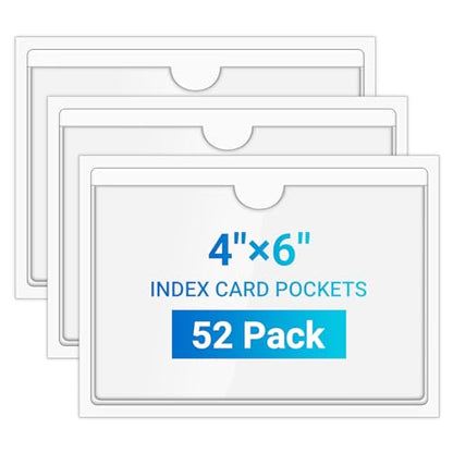 MaxGear 4" x 6" Index Card Holder, 52 Pack Label Holders for Storage Bins - size: 4" x 6", style: 52 Pack