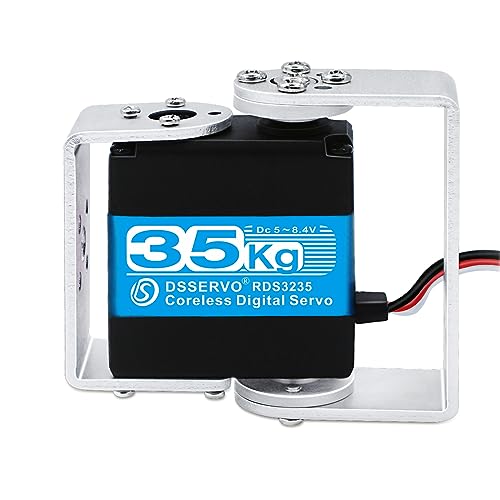 35KG Robot Servo Coreless Motor High Torque Stainless Steel Gear Digital Steering Servos with Mount Brackets - size: 35kg Coreless Motor