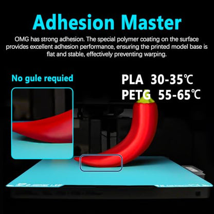 2.0 Upgraded OMG Cool Plate for Bambu Lab H2D/H2S Combo, 355x346mm Thicker Magnetic Bamboo Build Plate with Supertack Smooth Surface, Easy Release 3D Printer Hotbed for PLA PETG Printing - size: 355x346mm for H2D/H2S