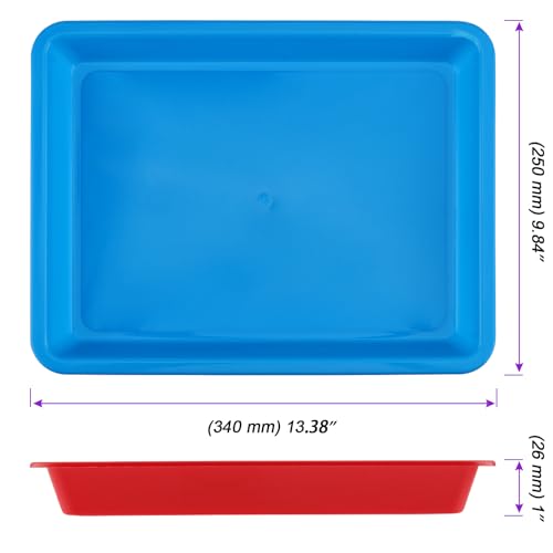 JOIKIT 20 Pack 13.3x9.8 Inch Multicolor Plastic Art Trays, Art & Craft Organizer, Activity Organizer, Serving Tray for Beads, Painting, Blocks, DIY Projects