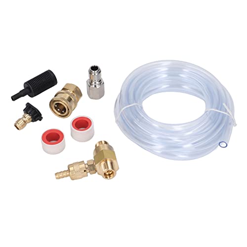 Brass Chemical Injector Kit High Pressure Washer for Pressure Washer 5000PSI Adjustable Downstream Injector with 9.8ft Tube, a 1/4 Inch Black Soap, 65° Spray Angle Nozzle, 3/8 Inch Quick Connector