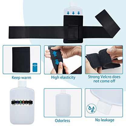 3oz Urine Test Complete Kit, 2 Smaller Translucent Portable Empty Bottle, Hidden Hi-Stretch Leg Strap and Thermal Sample Bag, 10 Temperature Test Strips, Urine Bottle Kit Test Practice at Home