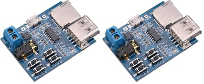 HiLetgo TF Card U Disk Play MP3 Decoder Player Module with Audio Amplifier Audio Decoding Player Module Micro USB 5V Power Supply (Pack of 2) - size: Small (Pack of 2)