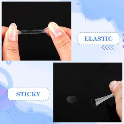 JUNEBRUSHS 350 Pieces Double Sided Sticky Dots, Sticky Tack for Wall Hanging Removable Poster Putty Clear Round Putty No Trace Adhesive Sticky Putty for Balloon Craft DIY Art Office Supplies (6 mm) - size: 6mm