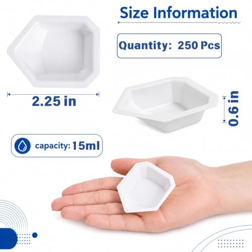Coloch 250 Pcs Weigh Boats, 15ml Disposable Plastic Trays for Scales