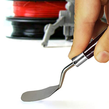 MMOBIEL 5Pcs 3D Printer Accessories 3D Print Removal Tool Shovel Tool Set, Stainless Steel 3D Printer Spatula Palette Knife with Sturdy Wooden Handle to Remove Models from 3D Printers