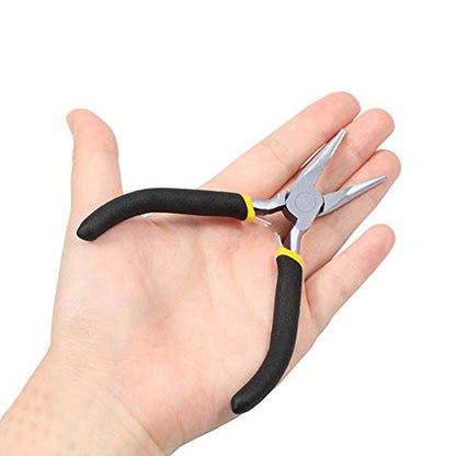 Mini Long Nose Pliers for Jewelry Making 4.5-Inch Needle Nose Pliers with Smooth Jaw Chain Nose Pliers Spring Loaded Pliers Jewelry Repair Pliers Beading Jewelry Repair Tool - size: Chain Nose