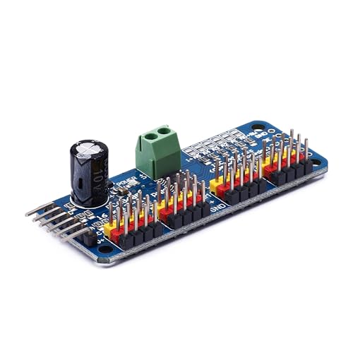 Teyleten Robot PCA9685 16 Channel 12 bit PWM Servo Motor Driver I2C IIC Module for MG90S SG90 MG995 Compatible with Arduino Raspberry Pi (2pcs)