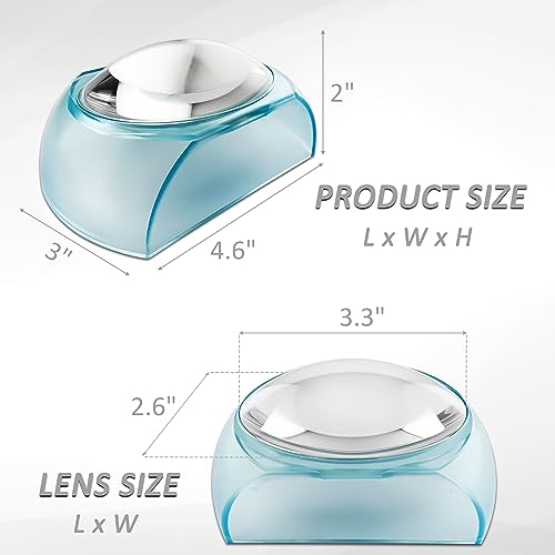 MAGDEPO 5X Desktop Dome Magnifier Paperweight 3 inch Magnifying Glass Optical Oval Acrylic Lens for Seniors with Low Vision or People Reading Books, Bible, Newspaper, Maps, Fine Print, Coins, Stamps - size: 3.3" x 2.6"