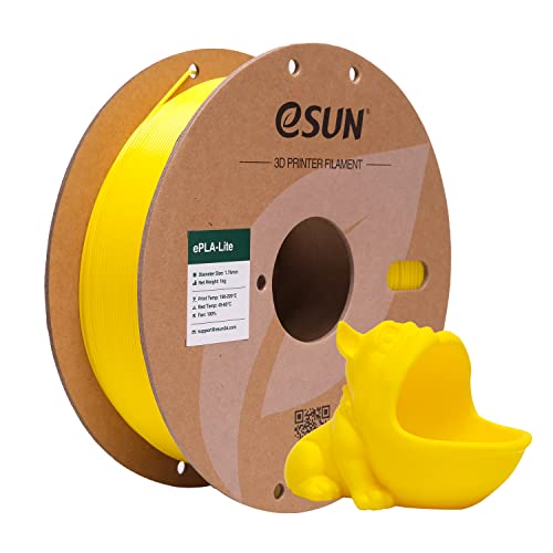 eSUN PLA Filament 1.75mm, High Toughness 3D Printer Filament Upgraded PLA Filament, Dimensional Accuracy +/- 0.03mm, 1KG Cardboard Spool (2.2 LBS) 3D Printing Filament for 3D Printers, Yellow - color: Yellow, size: PLA 1.75MM - 1KG