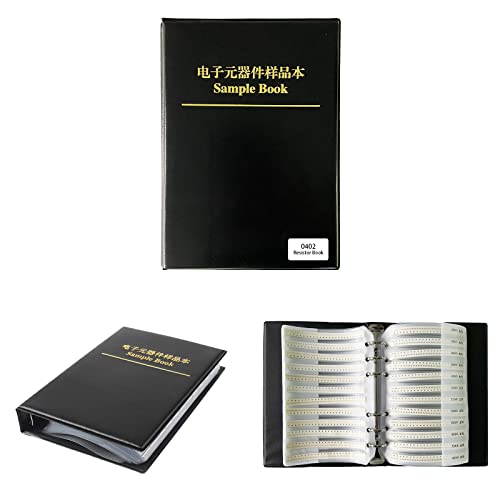 0402 SMD Resistor Kit (0 ohm-10M ohm) 1% Resistor Assortment Box Pack Book Assorted Folder 170 Values 8500pcs Resistance Sample Book Kit - color: R0402