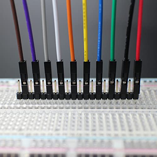 Breadboard Jumper Wires 20AWG, Bestlus Exclusives Jumper Cables Wires 10CM F/F 10 Colors Pack of 120 Square Head 0.1'' (4'', F/F) - color: Female-Female, 10CM, size: 10CM / 4''