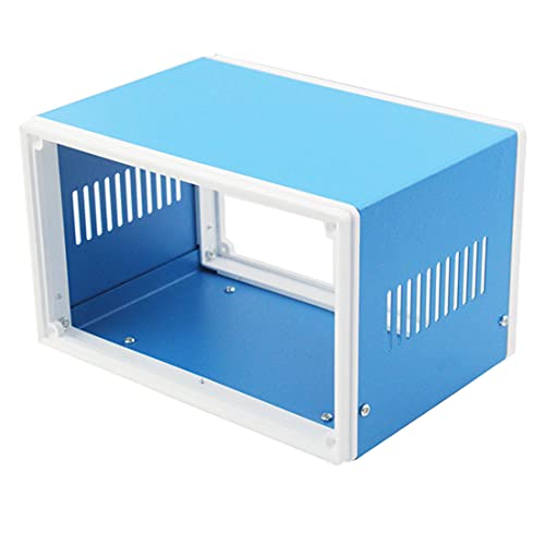 Zulkit Electronic Enclosures Blue Metal Enclosure Project Case DIY Box Junction Case Enclosure Preventive Case (7.1" x 4.3" x 5.1") - size: 7.1" x 4.3" x 5.1"