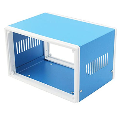 Zulkit Electronic Enclosures Blue Metal Enclosure Project Case DIY Box Junction Case Enclosure Preventive Case (7.1" x 4.3" x 5.1") - size: 7.1" x 4.3" x 5.1"