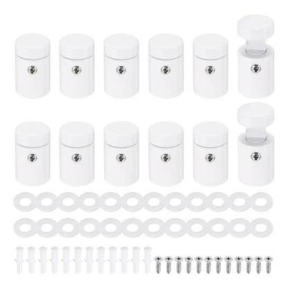 MECCANIXITY 12pcs Side Clamp Standoffs, 5/8" x 3/4" White Aluminum - color: White, size: 5/8" x 3/4"