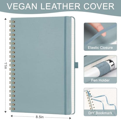 AHGXG Graph Paper Notebook, 110 Pages, A4 (8.5" x 11") - color: Gray Blue, style: A4-Graph