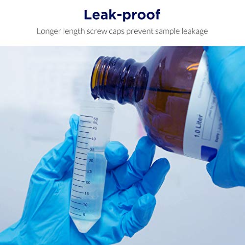 Conical Centrifuge Tubes 50mL, 25 Pcs Sterile Test Tubes with Screw Cap - size: 50mL