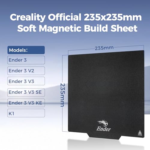 Creality Ender 3 Build Plate 2PCS 235 * 235mm Soft Magnetic 3D Printer Bed PC Coating 3D Printer Mat for Ender 3/Ender3 V2/Ender 3 V3 SE/Ender 3 Pro/Ender 5 Pro - style: Ender 3 Plate 2PCS