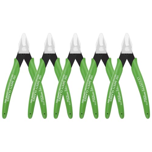 5 Inch Flush Cutters, 5 Pack Small Wire Cutters, Micro Flush Cut Pliers Side Cutters Snips Zip Tie Sprue Cutter for Jewelry Making, Floral, Electronics, Model Craft, Filament, 3D Print - color: 5 Pack