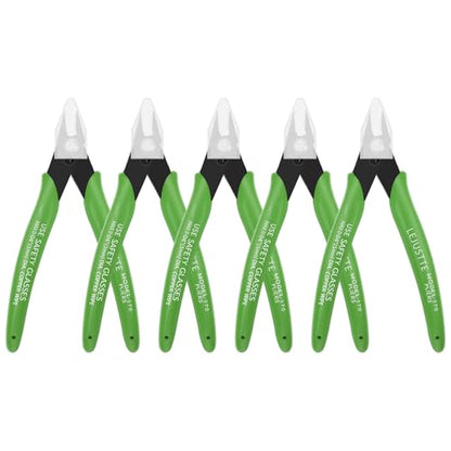 5 Inch Flush Cutters, 5 Pack Small Wire Cutters, Micro Flush Cut Pliers Side Cutters Snips Zip Tie Sprue Cutter for Jewelry Making, Floral, Electronics, Model Craft, Filament, 3D Print - color: 5 Pack