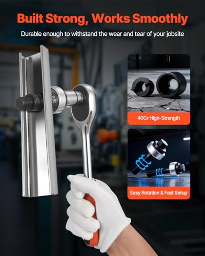 VEVOR Knockout Punch Set, 1/2 to 2 inch SLUG-Buster Ratchet Knockout Set, Ratchet Wrench Knockouts Punch Sets for Aluminum, Mild Steel, Fiberglass, Plastics, 6 Die Sizes, 40Cr Steel Ko Tool Kit - style: 1/2 to 2 inch SLUG-Buster Ratchet Knockout Set