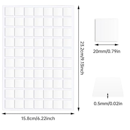 JANYUN 560 Pcs Sticky Dots,20 mm Square Putty Clear Double Sided Tape - size: 20x20mm Square 560pcs