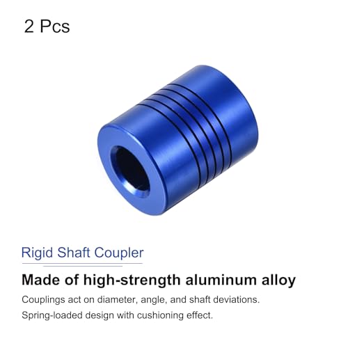 uxcell 2Pcs 12mm to 12mm Aluminum Alloy Shaft Coupling L30xD25 Flexible Coupler with Screws Beam for 3D Printer CNC Machine DIY Encoders and Motors Shaft,Blue - size: 12mm to 12mm